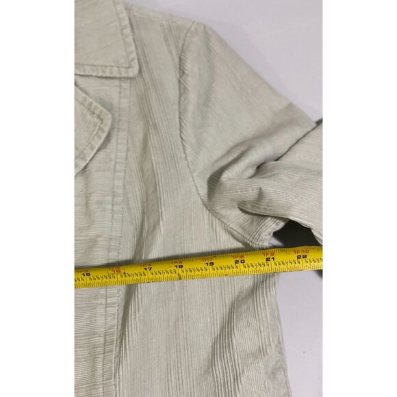J. Jill Womens Light Green Corduroy Blend Coat Large With Button Details - Picture 13 of 16
